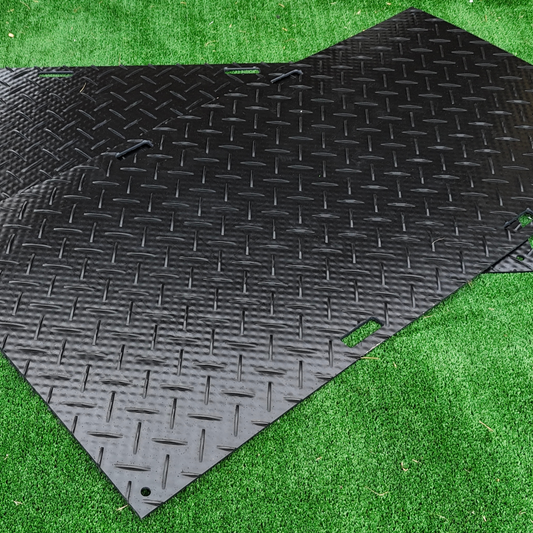 Plus Mat Heavy-Duty Ground Protection Mat 4' X 8' X .375" – Durable HDPE Surface Stabilization for Construction, Landscaping & Events