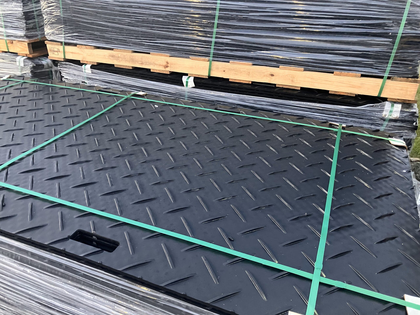 D/P - Heavy-Duty Ground Protection Mat 4' X 8' X .375" – Durable HDPE Surface Stabilization for Construction, Landscaping & Events
