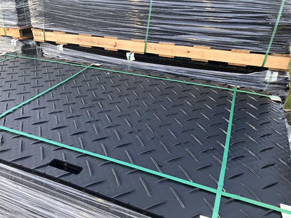 D/P - Heavy-Duty Ground Protection Mat 4' X 8' X .375" – Durable HDPE Surface Stabilization for Construction, Landscaping & Events
